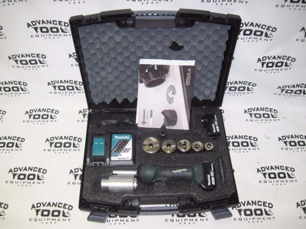 Greenlee LS100X Stainless Steel Punch Set Knockout Kit w/ Charger, Dyes, Case