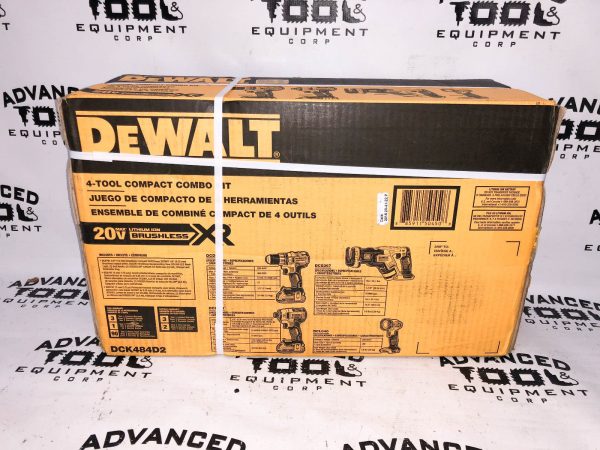 NEW Dewalt DCK484D2 V  XR? 4-Tool Compact Cordless Brushless Combo Kit