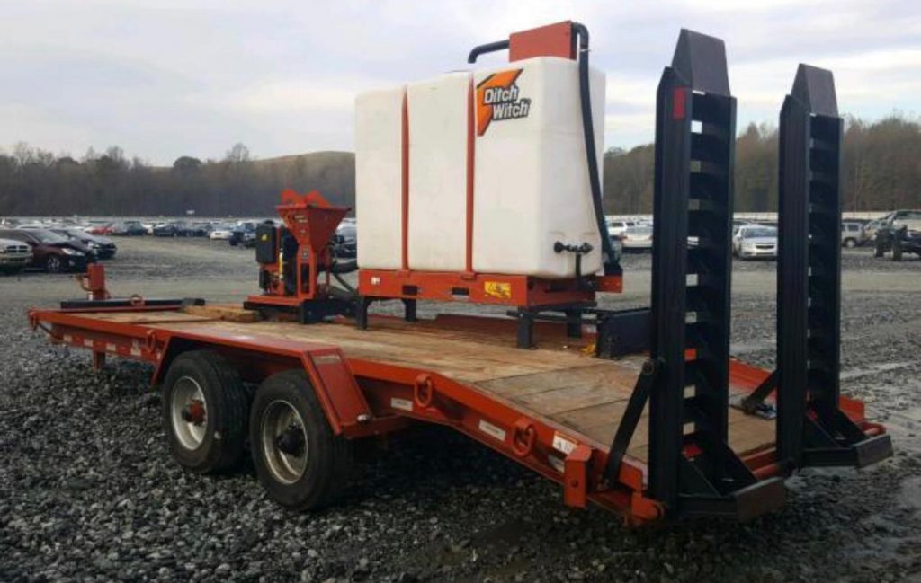 Ditch Witch Mud Mixer Water Tank Installed on Felling Trailer for