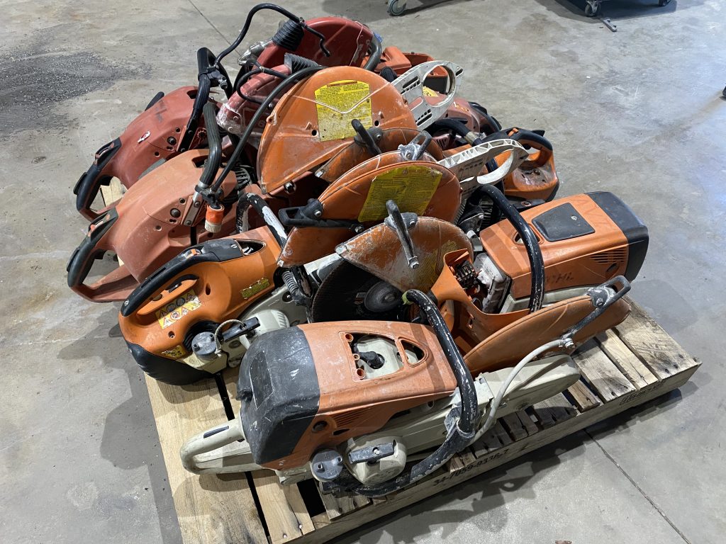 Pallet Of (8) Stihl Hilti Husqvarna Concrete Saws AsIs Advanced Tool