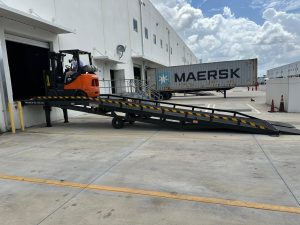 36' Steel Loading Dock Ramp for Forklift 22,000lb Capacity Yard Ramp