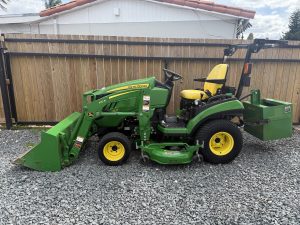 John Deere 1025R Tractor w/ 120R Loader & Belly Mower