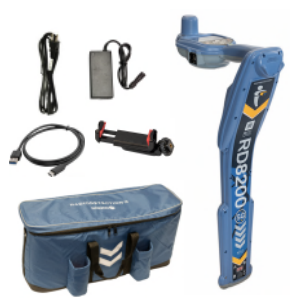 Radiodetection RD8200SG Locator Kit with Phone Holder, USB-C Lead, Battery Pack, Mains Charger and Soft Carry Bag