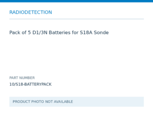 Radiodetection Pack of 5 D1/3N Batteries for S18A Sonde